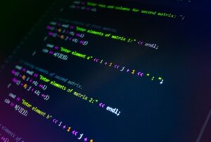 Code on a laptop screen